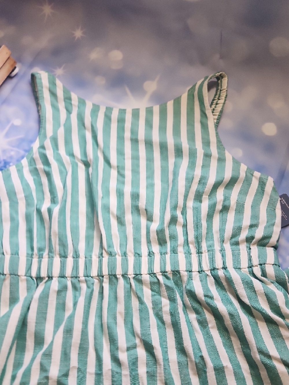 Green and White Striped Maxi Dress - Picture 4 of 11